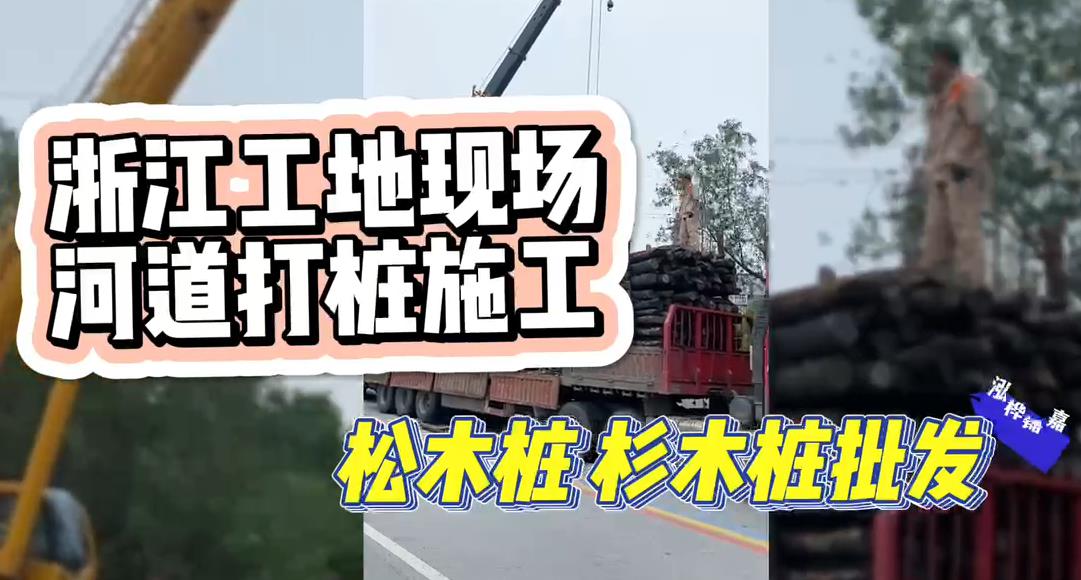 木樁廠家承接松木樁、杉木樁工地施工與批發(fā)視頻